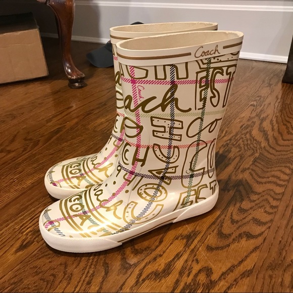 NEW Coach Rubber Ursula Rain Boots ☔️💖 - Picture 2 of 6